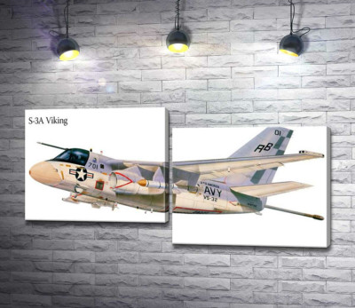 Американский военный истребитель самолет S-3A Viking