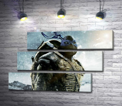 Модульна картина "Сміливий лідер Черепашок-ніндзя (Teenage Mutant Ninja Turtles), Леонардо, серед засніжених гір"