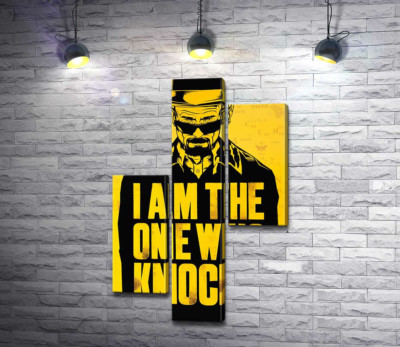 Модульна картина "Хімік Уолтер Вайт із цитатою з серіалу "Пуститись берега" (Breaking Bad)"