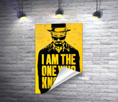 Хімік Уолтер Вайт із цитатою з серіалу "Пуститись берега" (Breaking Bad)
