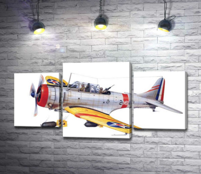 Модульна картина ""Безстрашний" (SBD-1 Dauntless) бомбардувальник американського виробництва"