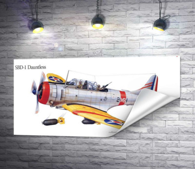 "Безстрашний" (SBD-1 Dauntless) бомбардувальник американського виробництва