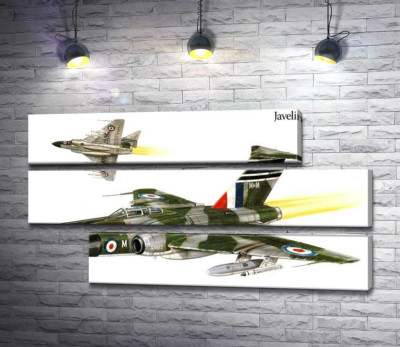 Модульна картина "Британський "Спис" (Javelin FAW.Mk 9R) літак-винищувач"