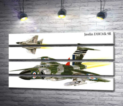 Модульна картина "Британський "Спис" (Javelin FAW.Mk 9R) літак-винищувач"