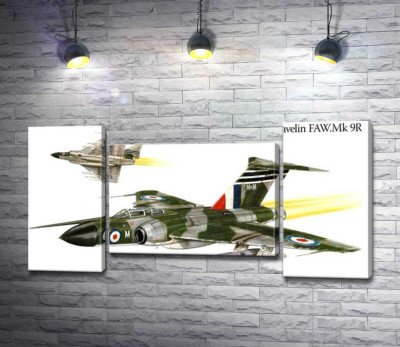 Модульна картина "Британський "Спис" (Javelin FAW.Mk 9R) літак-винищувач"