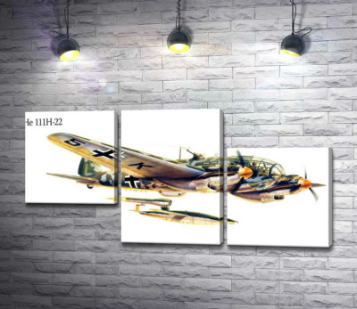 Модульная картина "Heinkel He 111 – немецкий бомбардировщик"