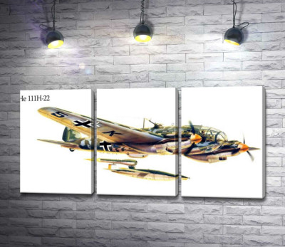 Модульная картина "Heinkel He 111 – немецкий бомбардировщик"