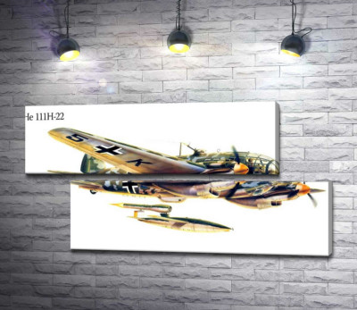 Модульна картина "Heinkel He 111 - німецький бомбардувальник"