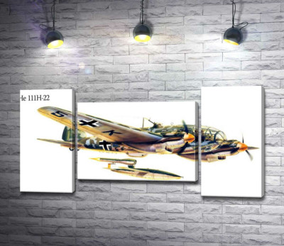 Модульна картина "Heinkel He 111 - німецький бомбардувальник"