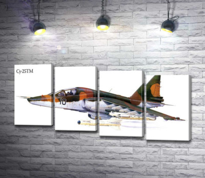 Модульная картина "Самолет-штурмовик Су-25 "Грач" (Frogfoot)"