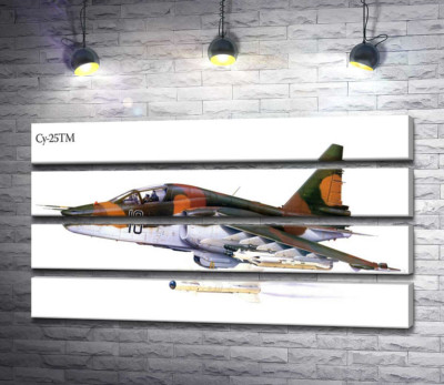 Модульна картина "Літак-штурмовик Су-25 "Грач" (Frogfoot)"