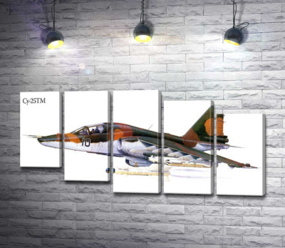 Модульная картина "Самолет-штурмовик Су-25 "Грач" (Frogfoot)"