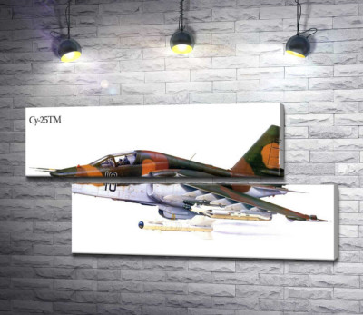 Модульная картина "Самолет-штурмовик Су-25 "Грач" (Frogfoot)"
