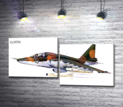 Модульна картина "Літак-штурмовик Су-25 "Грач" (Frogfoot)"