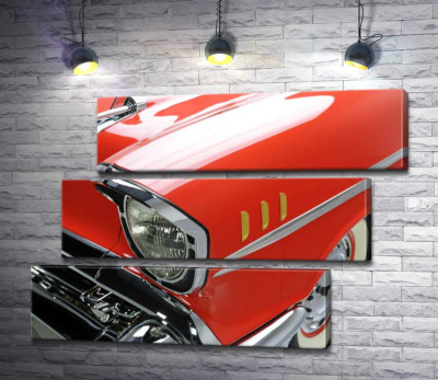 Вишукана фара морквяно-червоного автомобіля Chevrolet Bel Air
