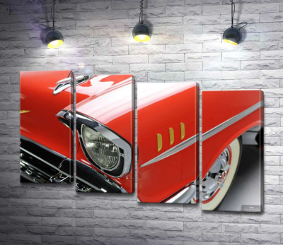 Вишукана фара морквяно-червоного автомобіля Chevrolet Bel Air
