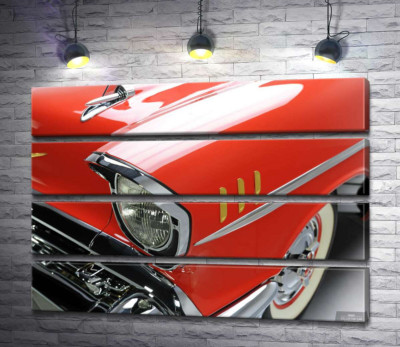 Изысканная фара морковно-красного автомобиля Chevrolet Bel Air