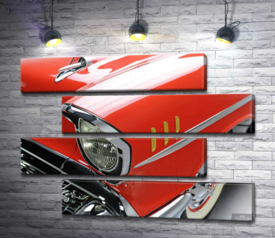 Изысканная фара морковно-красного автомобиля Chevrolet Bel Air
