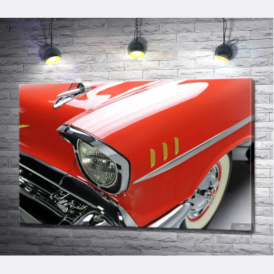 Изысканная фара морковно-красного автомобиля Chevrolet Bel Air