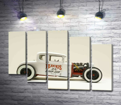 Винятковий білий автомобіль Lucky's chop shop 