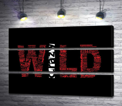 Червоний напис "Дикий" (Wild) на чорному тлі