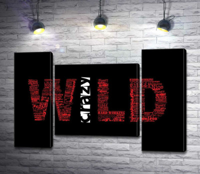 Червоний напис "Дикий" (Wild) на чорному тлі