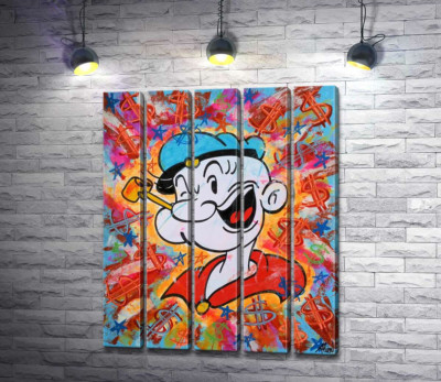 Модульная картина "Моряк Папай (Popeye) подмигивает"
