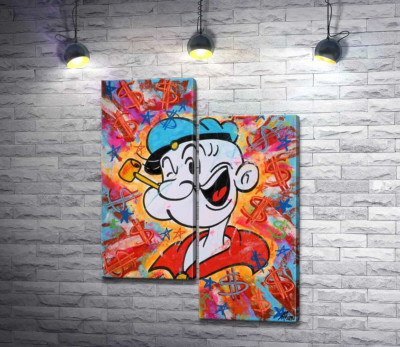 Модульна картина "Моряк Папай (Popeye) підморгує"
