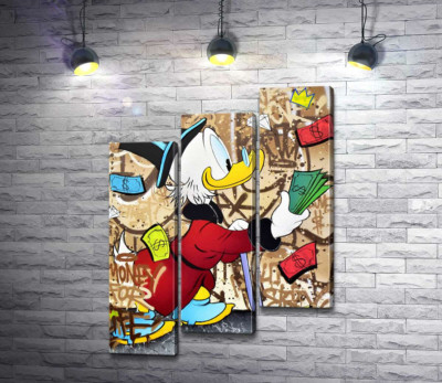 Модульна картина "Гроші на життя: Скрудж МакДак (Scrooge McDuck)"