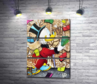 Модульная картина "Деньги на жизнь: Скрудж МакДак (Scrooge McDuck)"