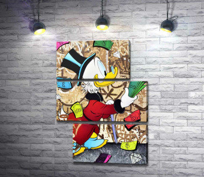 Модульна картина "Гроші на життя: Скрудж МакДак (Scrooge McDuck)"