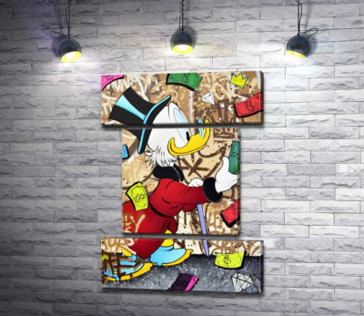 Модульна картина "Гроші на життя: Скрудж МакДак (Scrooge McDuck)"