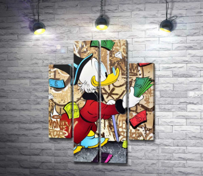 Модульная картина "Деньги на жизнь: Скрудж МакДак (Scrooge McDuck)"