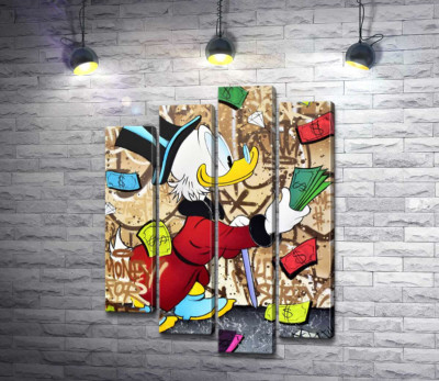 Модульная картина "Деньги на жизнь: Скрудж МакДак (Scrooge McDuck)"