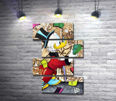 Модульная картина "Деньги на жизнь: Скрудж МакДак (Scrooge McDuck)"