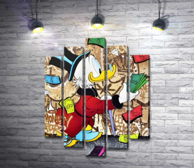 Модульная картина "Деньги на жизнь: Скрудж МакДак (Scrooge McDuck)"