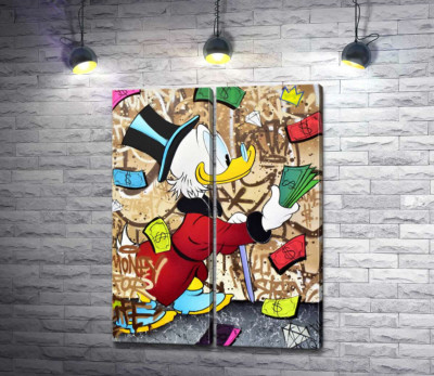 Модульная картина "Деньги на жизнь: Скрудж МакДак (Scrooge McDuck)"