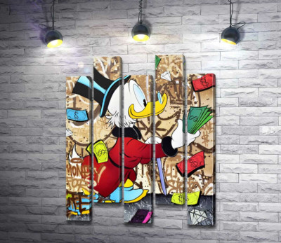 Модульна картина "Гроші на життя: Скрудж МакДак (Scrooge McDuck)"