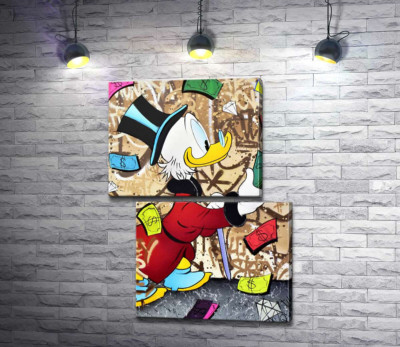 Модульна картина "Гроші на життя: Скрудж МакДак (Scrooge McDuck)"