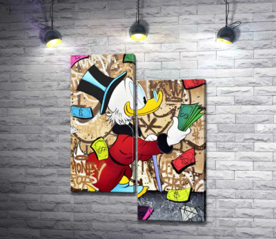 Модульна картина "Гроші на життя: Скрудж МакДак (Scrooge McDuck)"