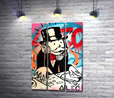 Модульная картина "Диджей Монополи (DJ Monopoly)"
