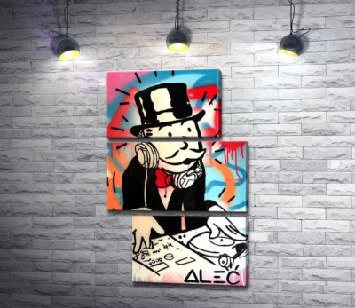 Модульная картина "Диджей Монополи (DJ Monopoly)"