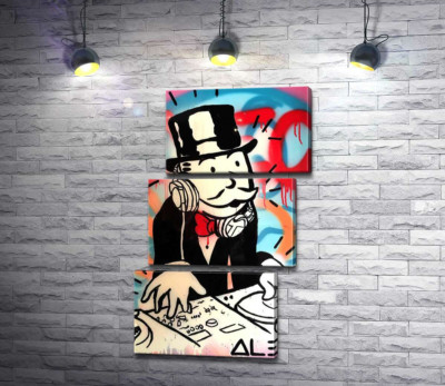 Модульная картина "Диджей Монополи (DJ Monopoly)"