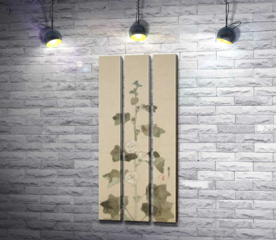 Модульная картина "Белые мальвы (White hollyhocks)"