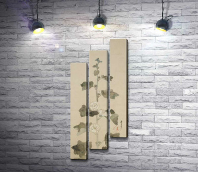 Модульная картина "Белые мальвы (White hollyhocks)"