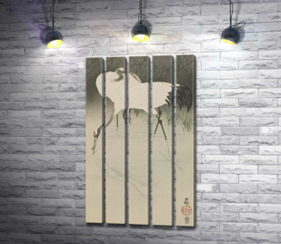 Пара журавлів в очереті (Pair of cranes in reeds) - Охара Косон (Ohara Koson)