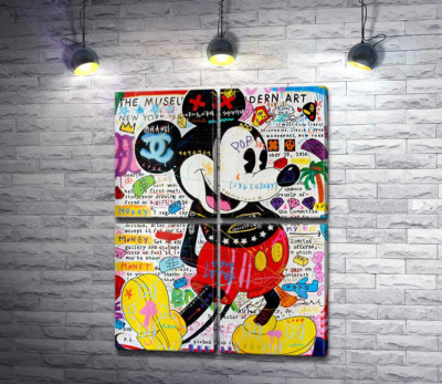Модульная картина "Музейный Микки (Musey Mickey)"