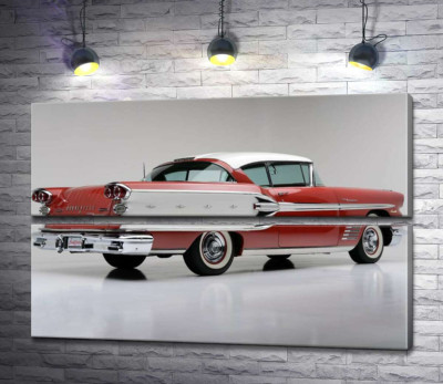 Модульная картина "Вишнево-белый автомобиль Pontiac Bonneville 1958 года"