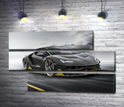 Модульна картина "Підсумок столітньої роботи в ювілейному автомобілі Lamborghini Centenario"