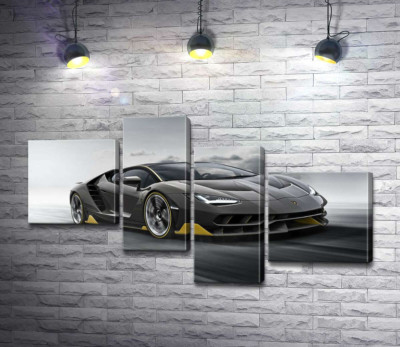 Модульна картина "Підсумок столітньої роботи в ювілейному автомобілі Lamborghini Centenario"